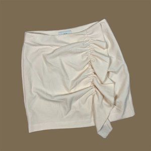 Joie Mini Skirt Size Small Peach Blush Pink Crepe Knit Ruffle Side Zip